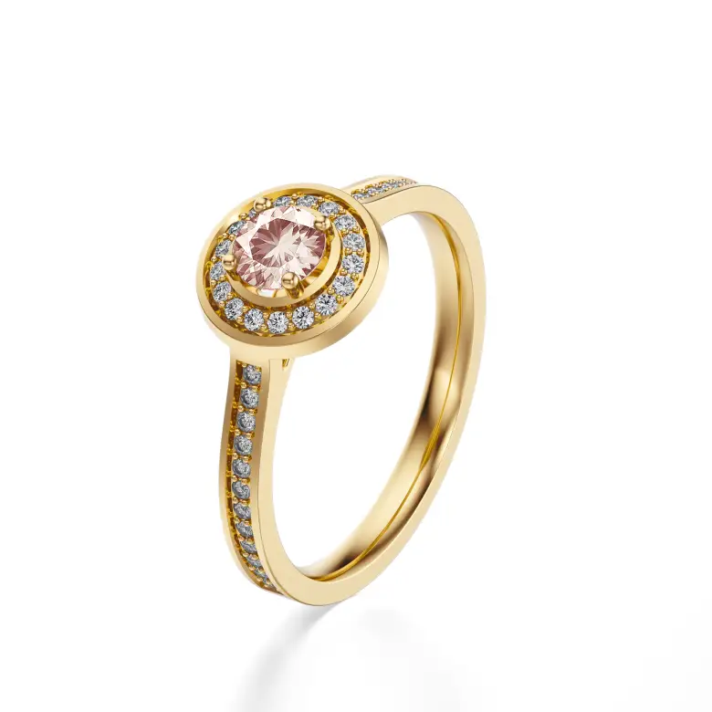 Pierścionek z morganitem i brylantami AJPZ_109 Pierścionek z morganitem i brylantami AJPZ_109